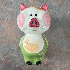 Quadrifoglio Hand Painted Piggy Bank Made in Japan Green clothing
